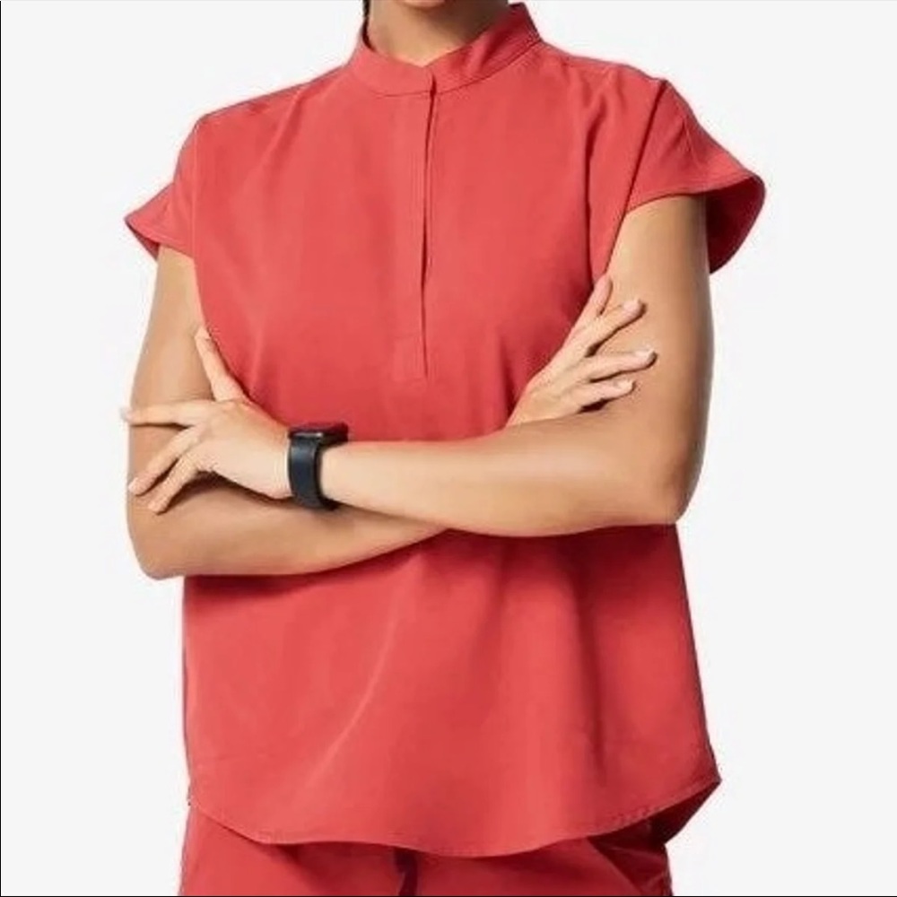 XS Figs Rafaela Scrub Top in Clay